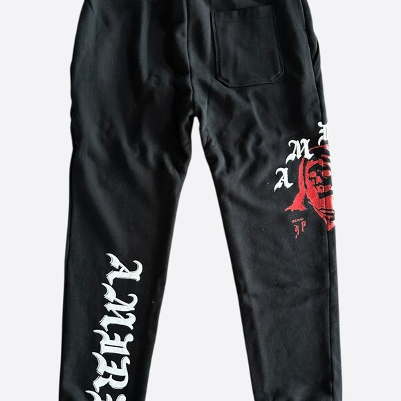 Amiri Wes Lang Black & Red Solar Kings Logo Sweatpants - Picture 2 of 4